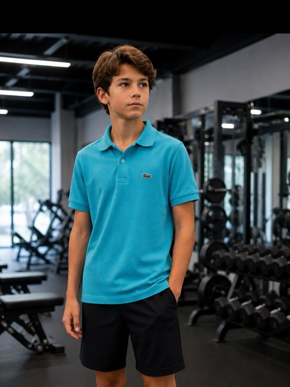 Lacoste Kids Teal Short-Sleeve Polo